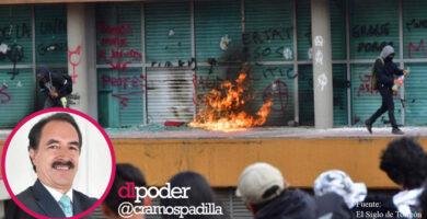Porros vandalizan Rectoría de la UNAM 2019