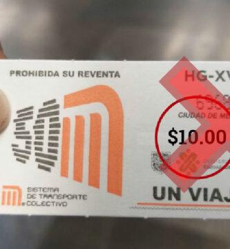 boleto del metro cdmx 10 pesos
